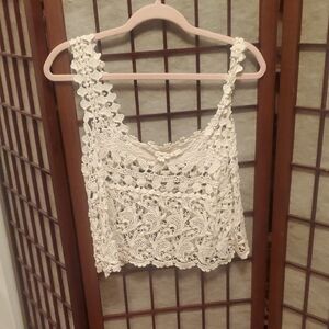 Elegant Lace Women's Top in Cream